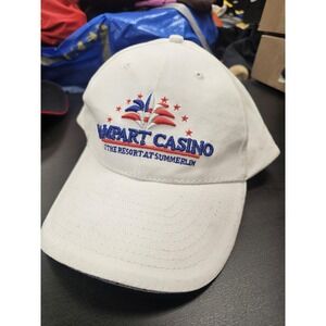 Rampart Casino Resort Hat Cap Strap Back White Embroidered Monarch Mens One Size